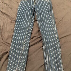 Striped American eagle mom jeans